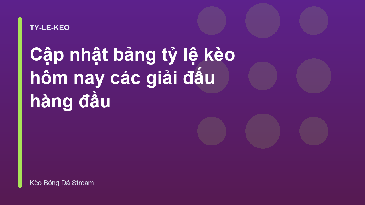 Cập nhật bảng tỷ lệ kèo hôm nay các giải đấu hàng đầu