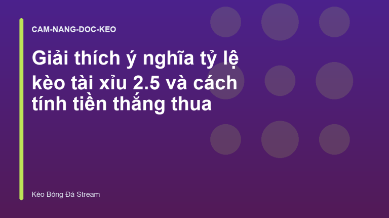 Giải thích ý nghĩa tỷ lệ kèo tài xỉu 2.5 và cách tính tiền thắng thua